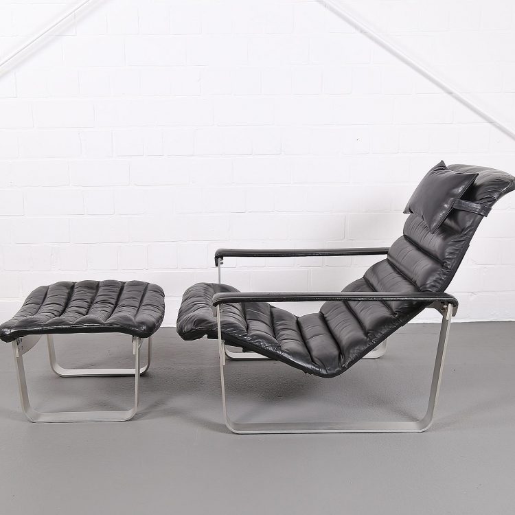 Ilmari Lappalainen Pulkka Asko Lounge Chair and Ottoman 2