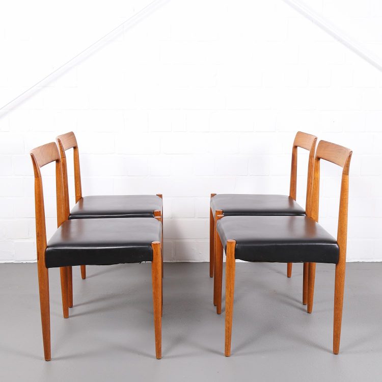 Danish Design Dining Chairs 60er Midcentury Modern Stühle Teakstühle Vintage Esszimmmerstühle