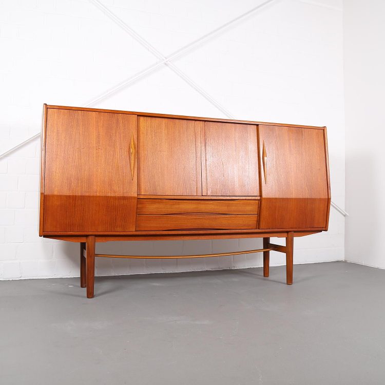 Geometric Danish Design Teak Sideboard Credenza