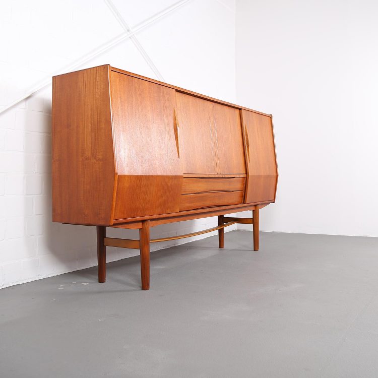 Geometric Danish Design Teak Sideboard Credenza