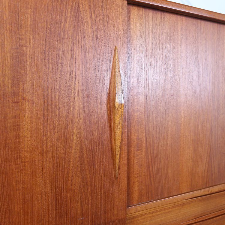 Geometric Danish Design Teak Sideboard Credenza