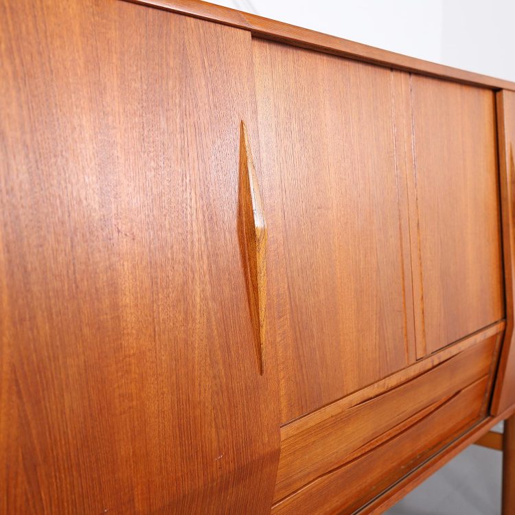 Geometric Danish Design Teak Sideboard Credenza