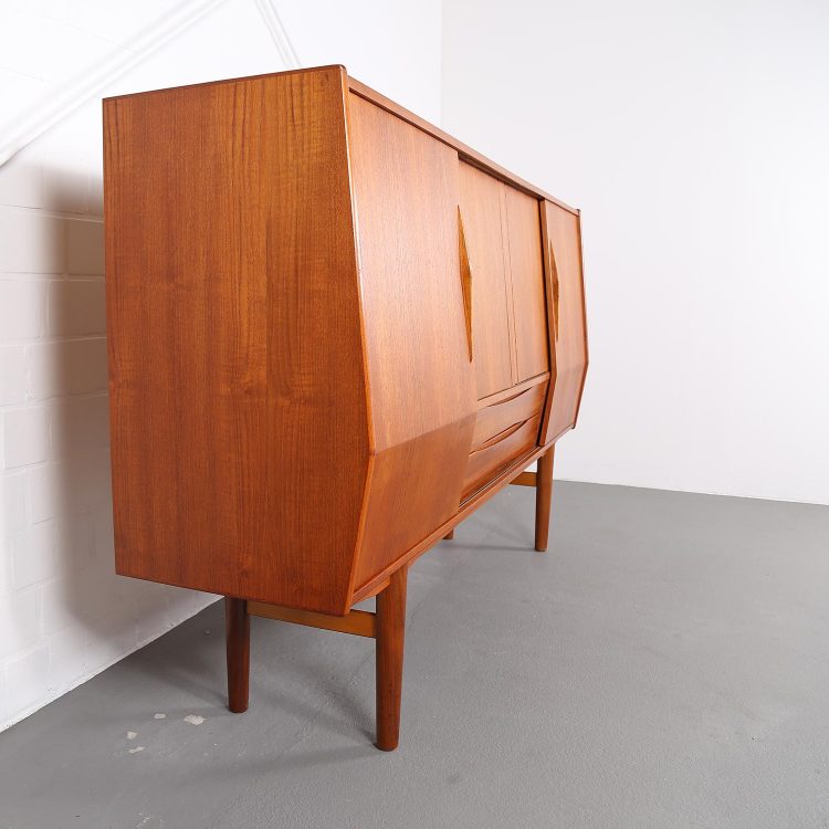 Geometric Danish Design Teak Sideboard Credenza