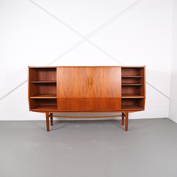 Geometric Danish Design Teak Sideboard Credenza