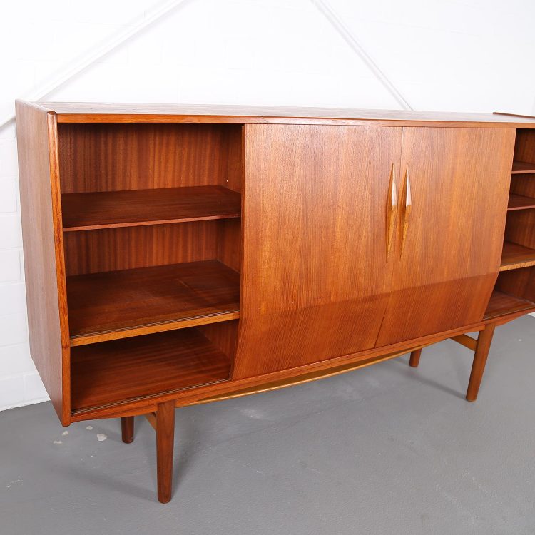 Geometric Danish Design Teak Sideboard Credenza