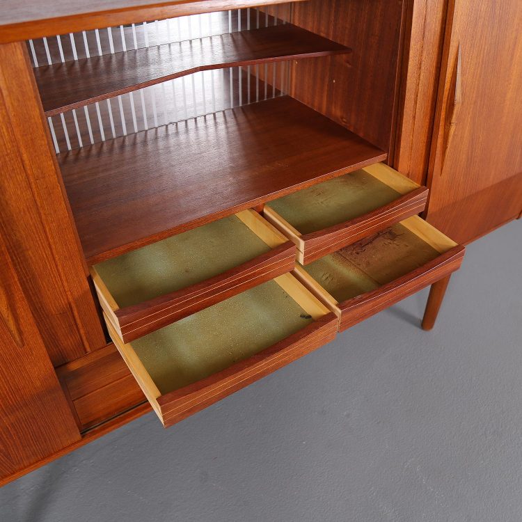 Geometric Danish Design Teak Sideboard Credenza