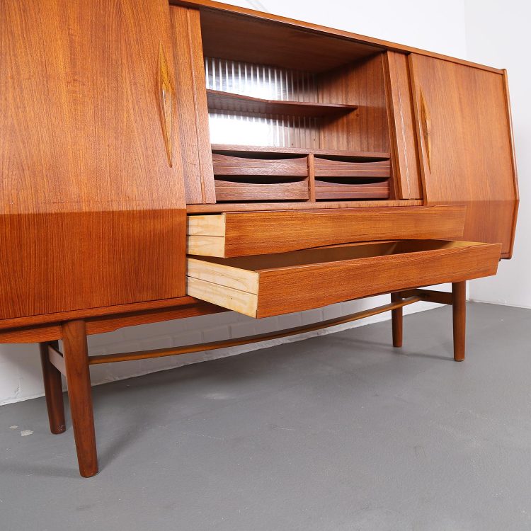 Geometric Danish Design Teak Sideboard Credenza