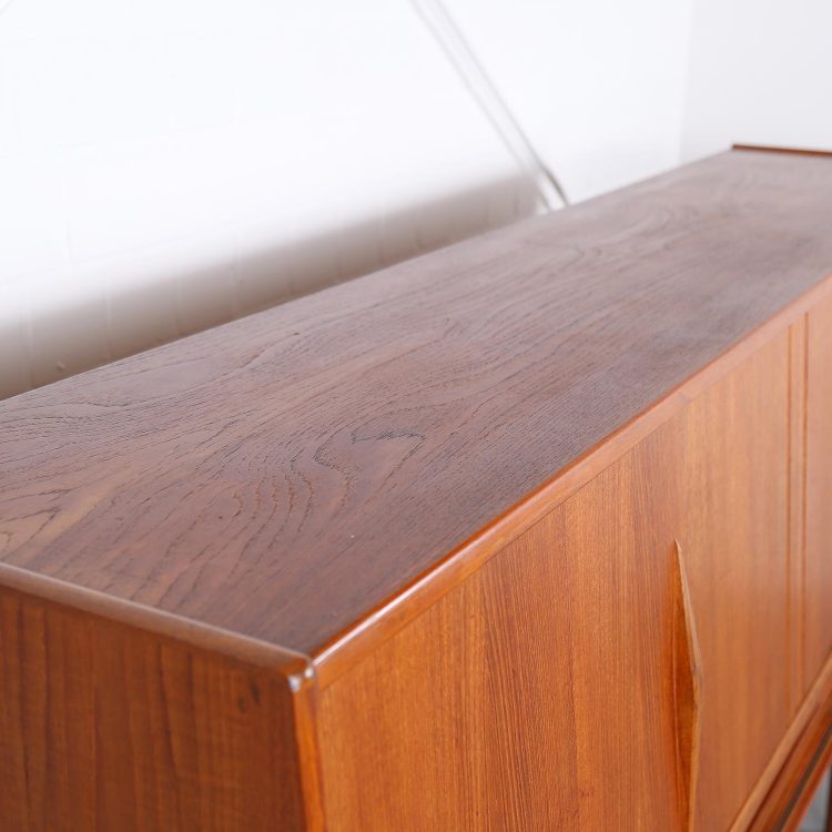 Geometric Danish Design Teak Sideboard Credenza