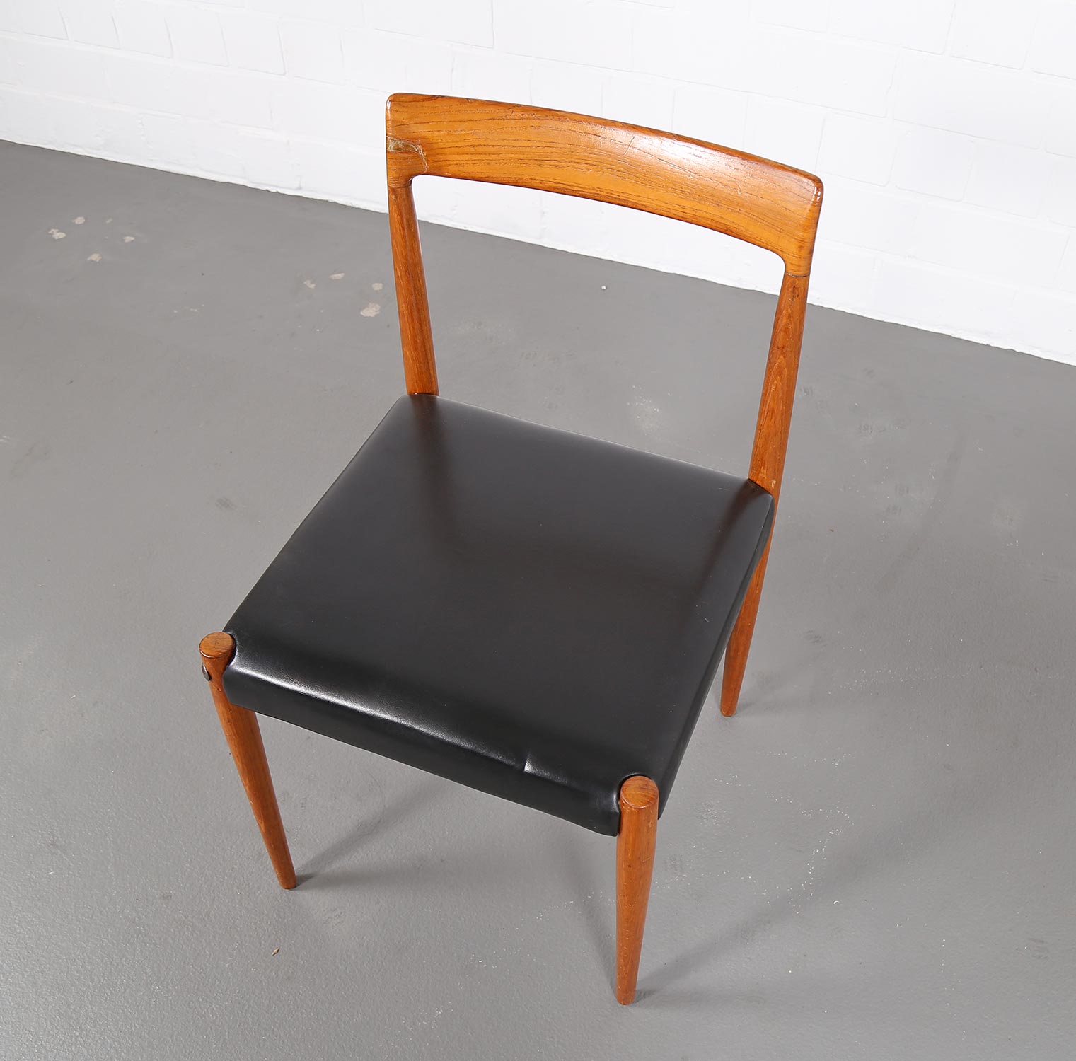 Minimalist Dining Chair Teak Leather by Lübke - Image 7