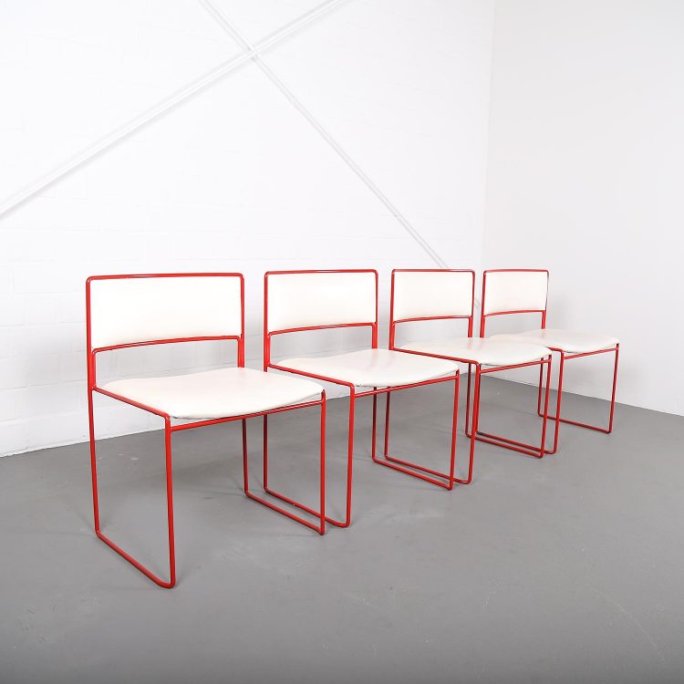 Rare Set of four Stacking Chairs Preben Fabricius/Jørgen Kastholm for Kill International