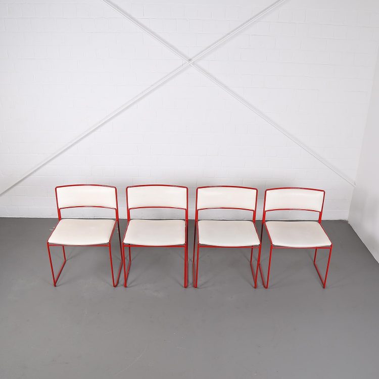 Rare Set of four Stacking Chairs Preben Fabricius/Jørgen Kastholm for Kill International