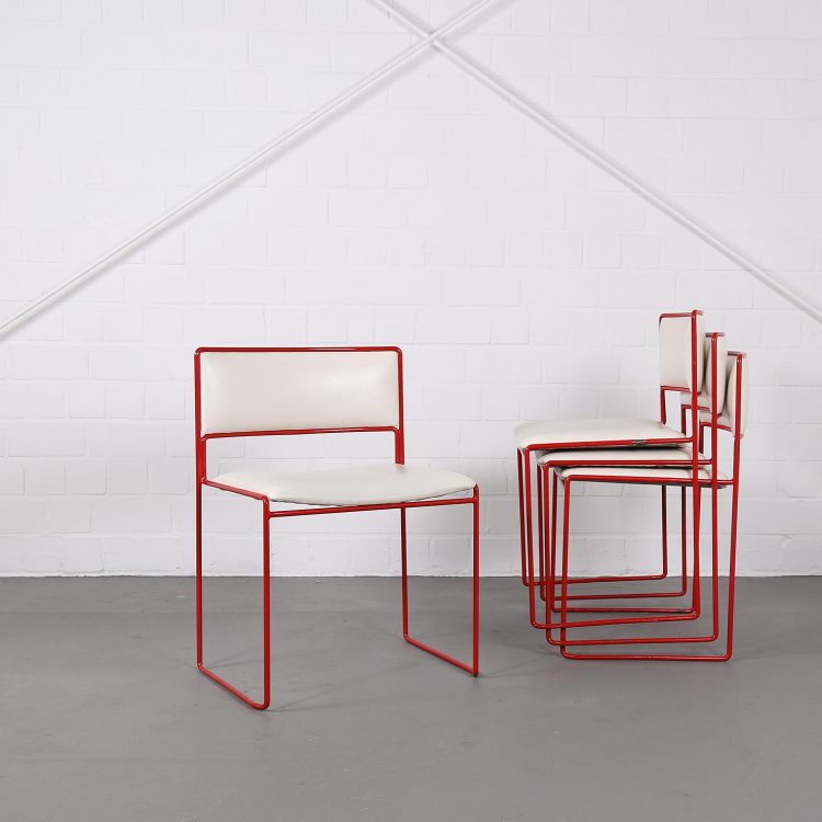 Rare Set of four Stacking Chairs Preben Fabricius/Jørgen Kastholm for Kill International