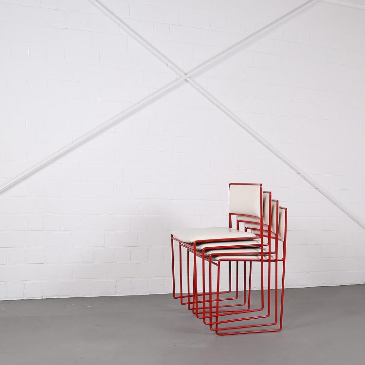 Rare Set of four Stacking Chairs Preben Fabricius/Jørgen Kastholm for Kill International