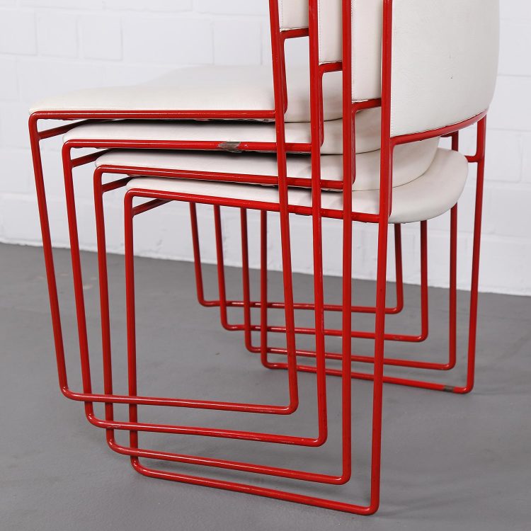 Rare Set of four Stacking Chairs Preben Fabricius/Jørgen Kastholm for Kill International