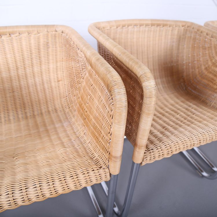 Bauhaus Chairs D43 Stahlrohr Freischwinger by Tecta Tubular Steel and Wicker