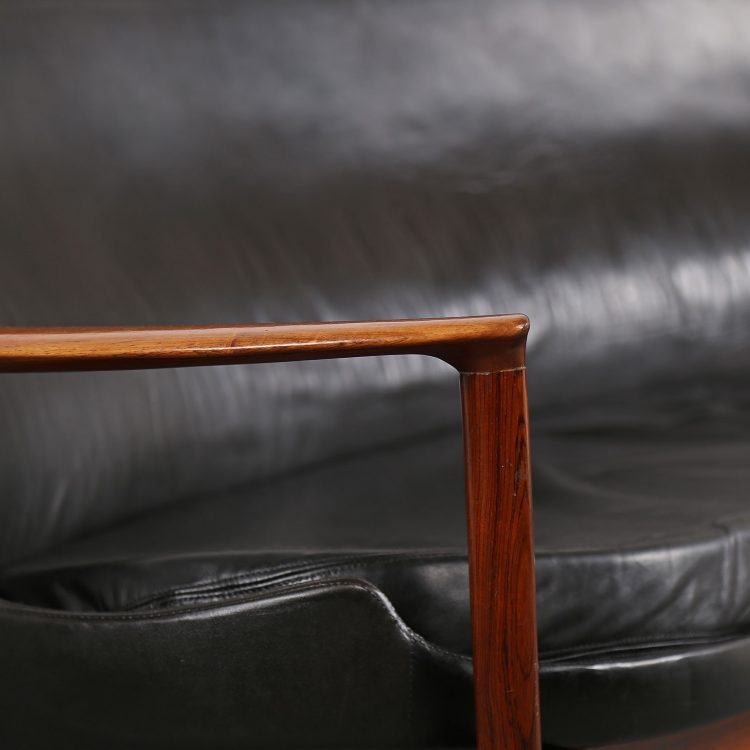 Rare Leather Sofa Ib Kofod-Larsen for Larsen & Christensen (attr.)