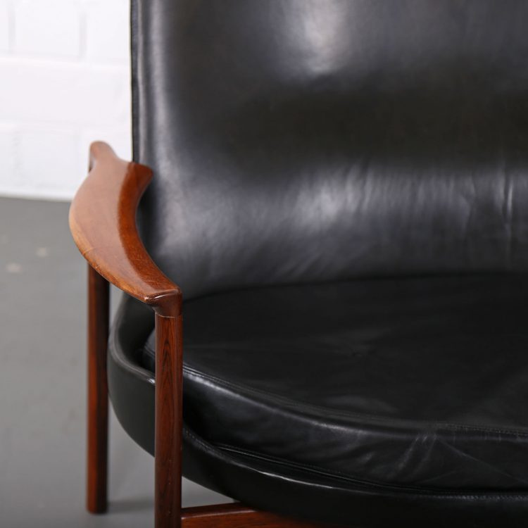 Rare Leather Sofa Ib Kofod-Larsen for Larsen & Christensen (attr.)