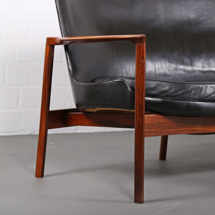 Rare Leather Sofa Ib Kofod-Larsen for Larsen & Christensen (attr.)