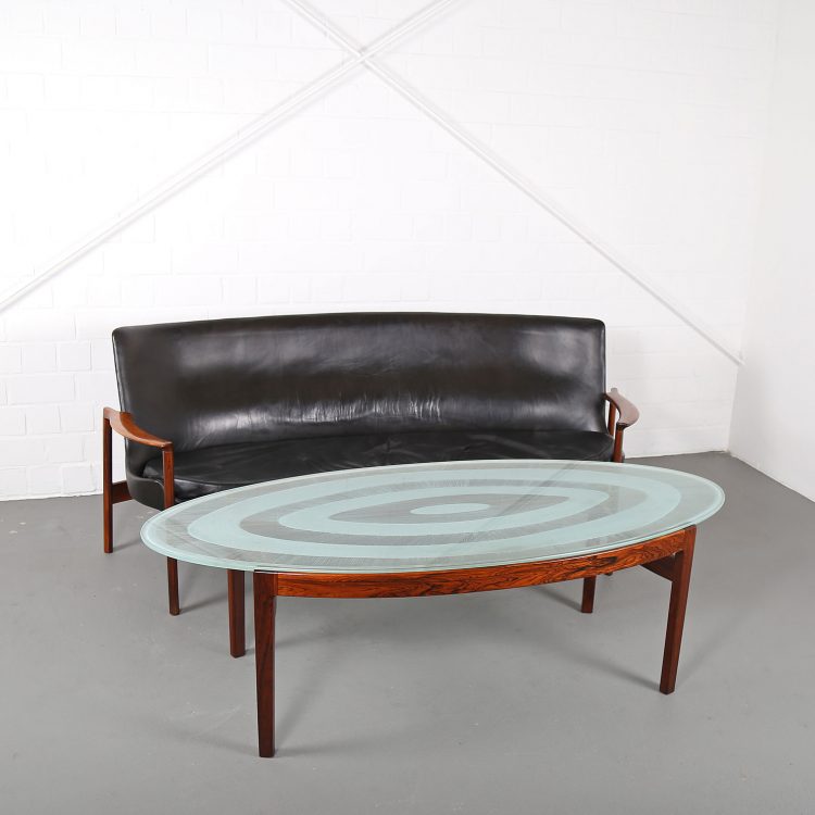 Rare Leather Sofa Ib Kofod-Larsen for Larsen & Christensen (attr.)