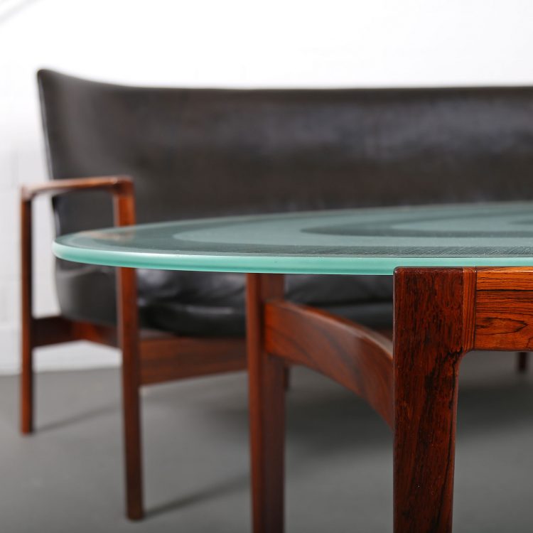 Rare Leather Sofa Ib Kofod-Larsen for Larsen & Christensen (attr.)