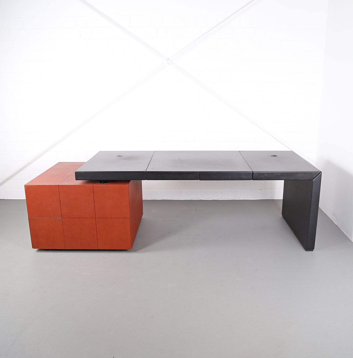 Leather Office Desk C.E.O. Cube Lella & Massimo Vignelli for Poltrona Frau