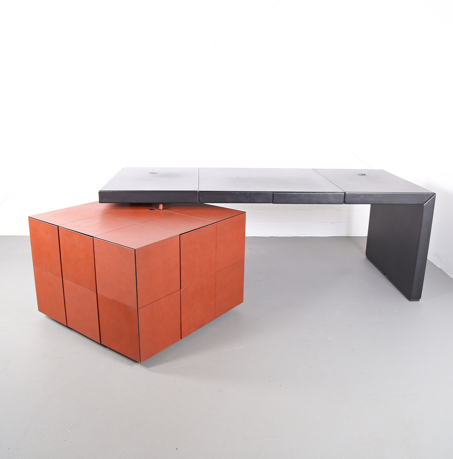 Leather Office Desk C.E.O. Cube Lella & Massimo Vignelli for Poltrona Frau - Image 9