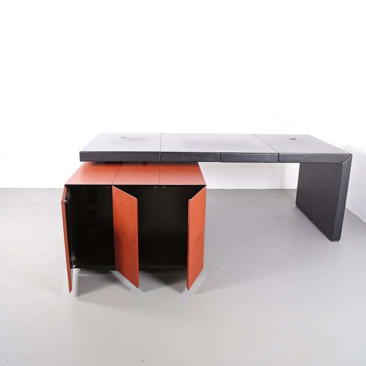 Leather Office Desk C.E.O. Cube Lella & Massimo Vignelli for Poltrona Frau