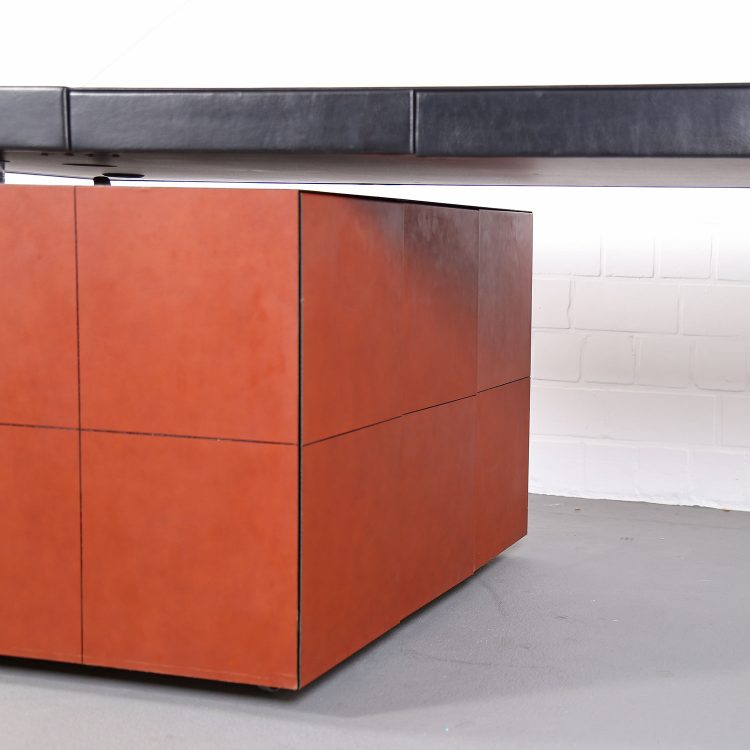 Leather Office Desk C.E.O. Cube Lella & Massimo Vignelli for Poltrona Frau