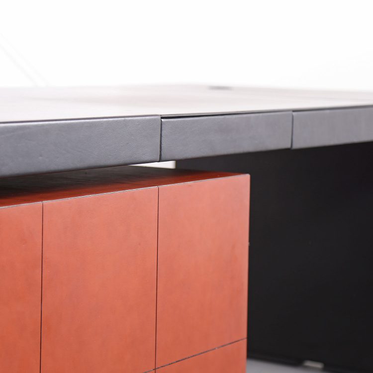 Leather Office Desk C.E.O. Cube Lella & Massimo Vignelli for Poltrona Frau
