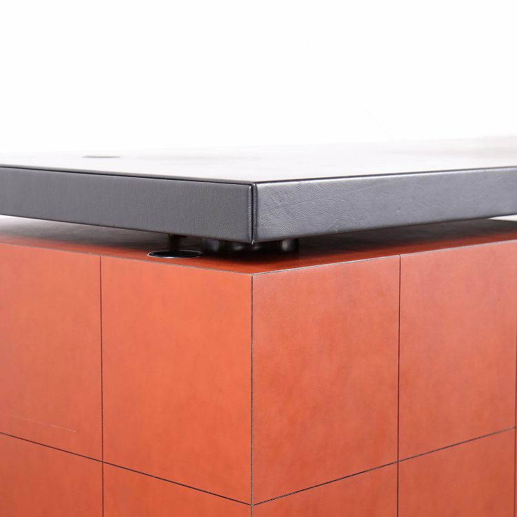 Leather Office Desk C.E.O. Cube Lella & Massimo Vignelli for Poltrona Frau
