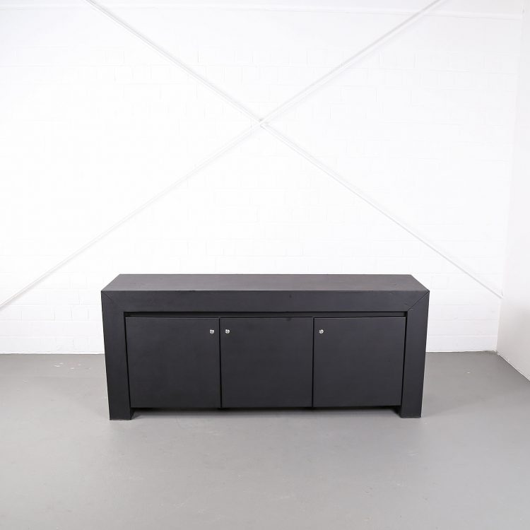 Leder-Sideboard Leather Credenza black C.E.O. Cube Lella & Massimo Vignelli for Poltrona Frau