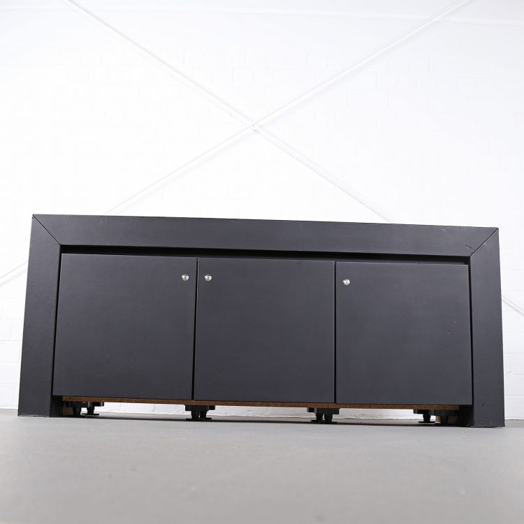 Leder-Sideboard Leather Credenza black C.E.O. Cube Lella & Massimo Vignelli for Poltrona Frau