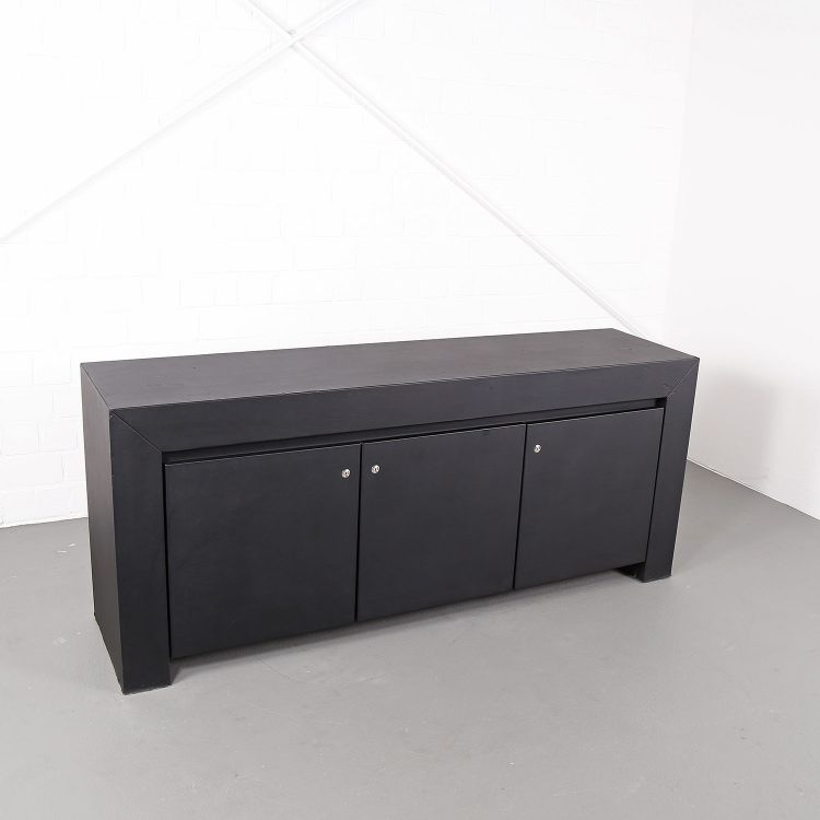 Leder-Sideboard Leather Credenza black C.E.O. Cube Lella & Massimo Vignelli for Poltrona Frau