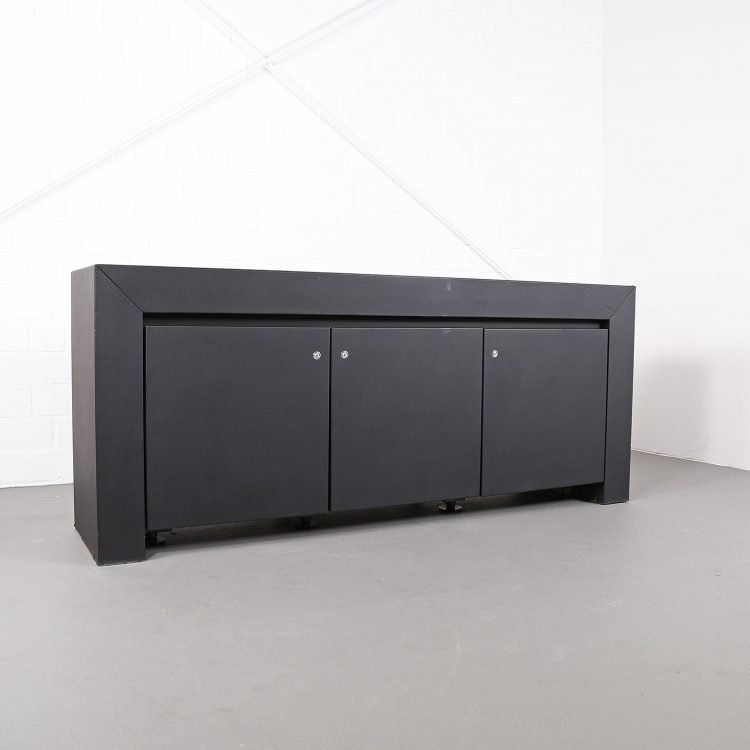 Leder-Sideboard Leather Credenza black C.E.O. Cube Lella & Massimo Vignelli for Poltrona Frau