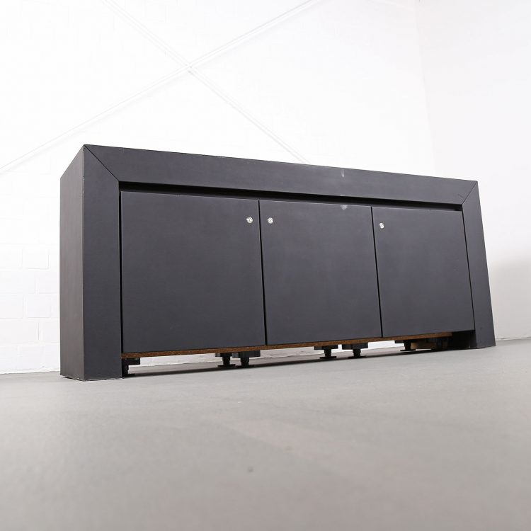 Leder-Sideboard Leather Credenza black C.E.O. Cube Lella & Massimo Vignelli for Poltrona Frau