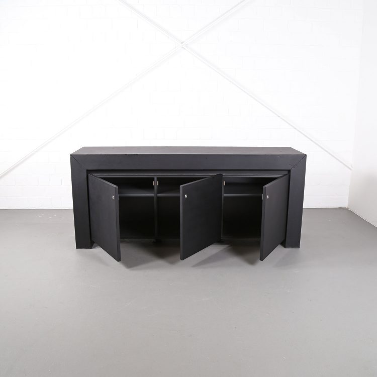Leder-Sideboard Leather Credenza black C.E.O. Cube Lella & Massimo Vignelli for Poltrona Frau
