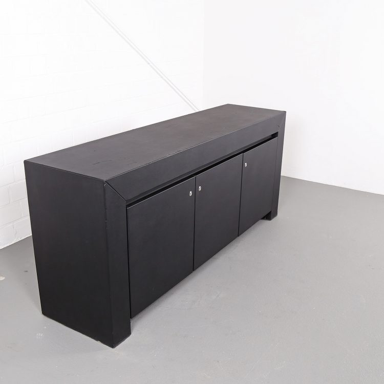 Leder-Sideboard Leather Credenza black C.E.O. Cube Lella & Massimo Vignelli for Poltrona Frau