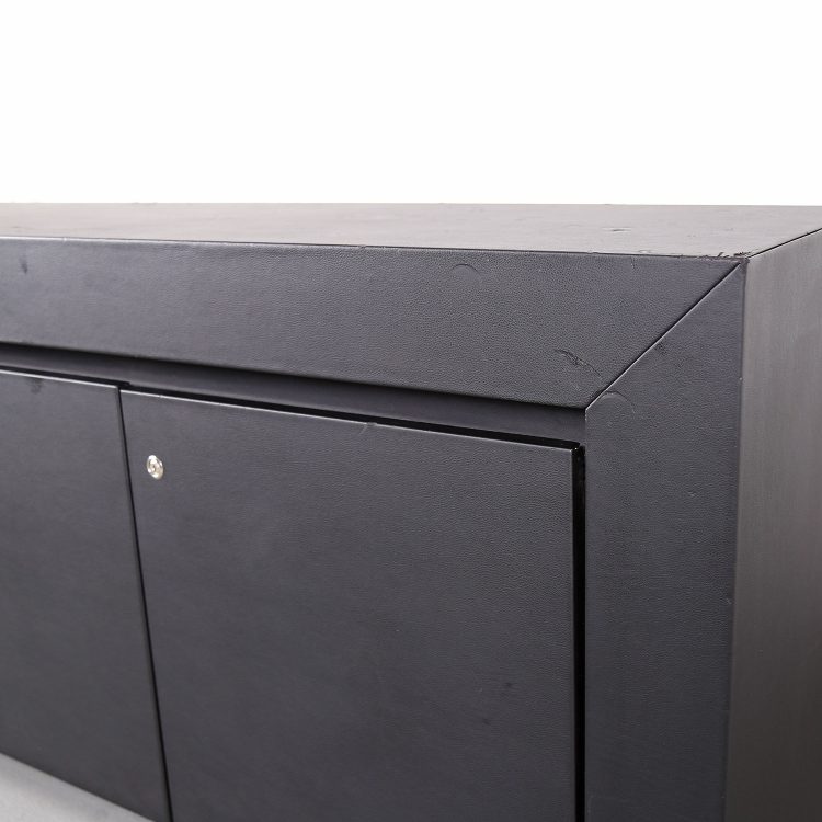 Leder-Sideboard Leather Credenza black C.E.O. Cube Lella & Massimo Vignelli for Poltrona Frau
