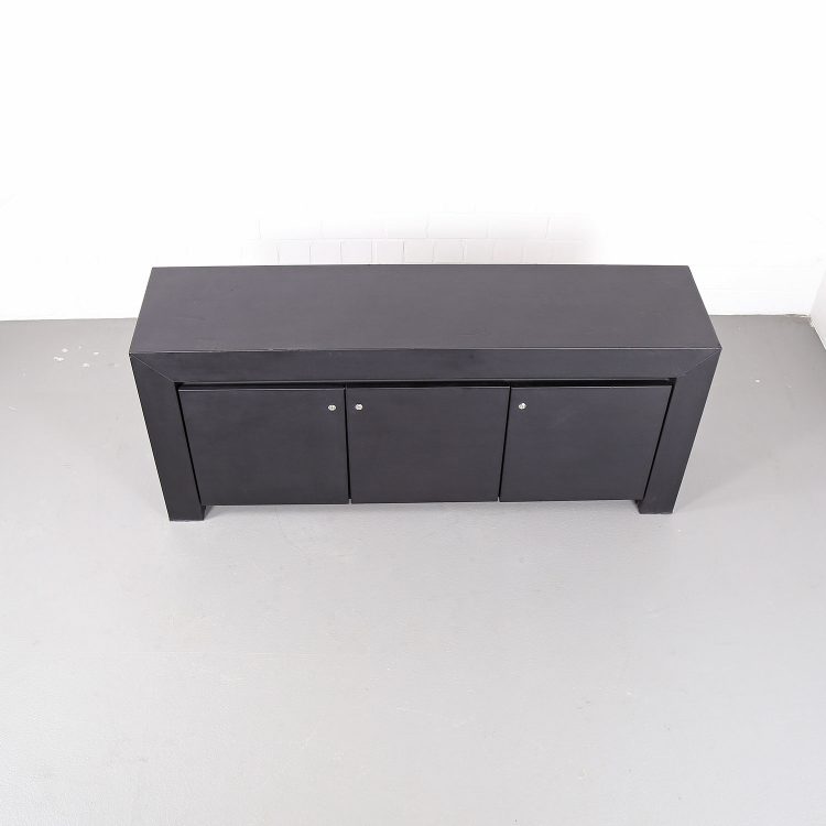 Leder-Sideboard Leather Credenza black C.E.O. Cube Lella & Massimo Vignelli for Poltrona Frau