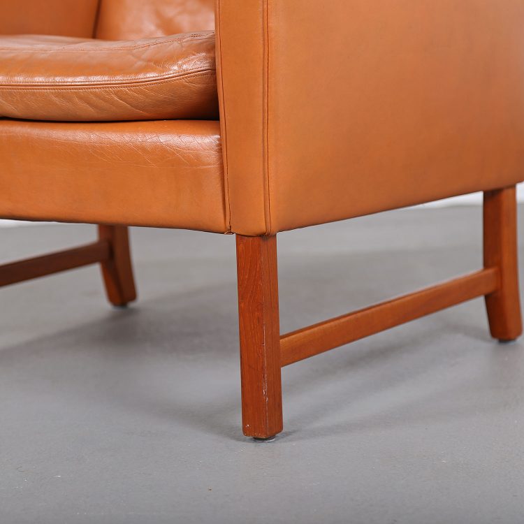 Vatne Frederick Kayser Ledersessel Leather Chair Cognac Teak Midcentury MOdern Design Classic Danish Furniture 60s 60er