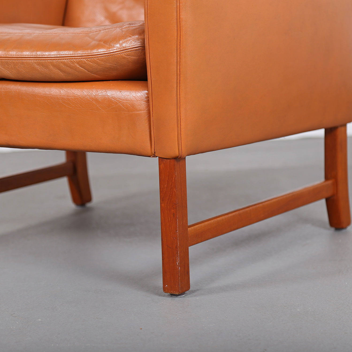 Vatne Frederick Kayser Ledersessel Leather Chair Cognac Teak Midcentury MOdern Design Classic Danish Furniture 60s 60er