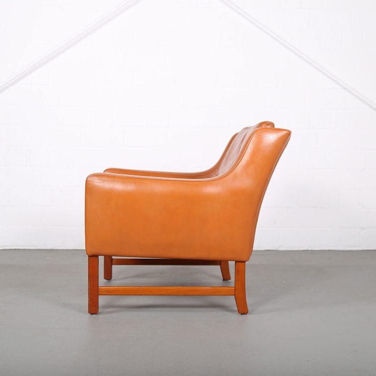 Vatne Frederick Kayser Ledersessel Leather Chair Cognac Teak Midcentury MOdern Design Classic Danish Furniture 60s 60er