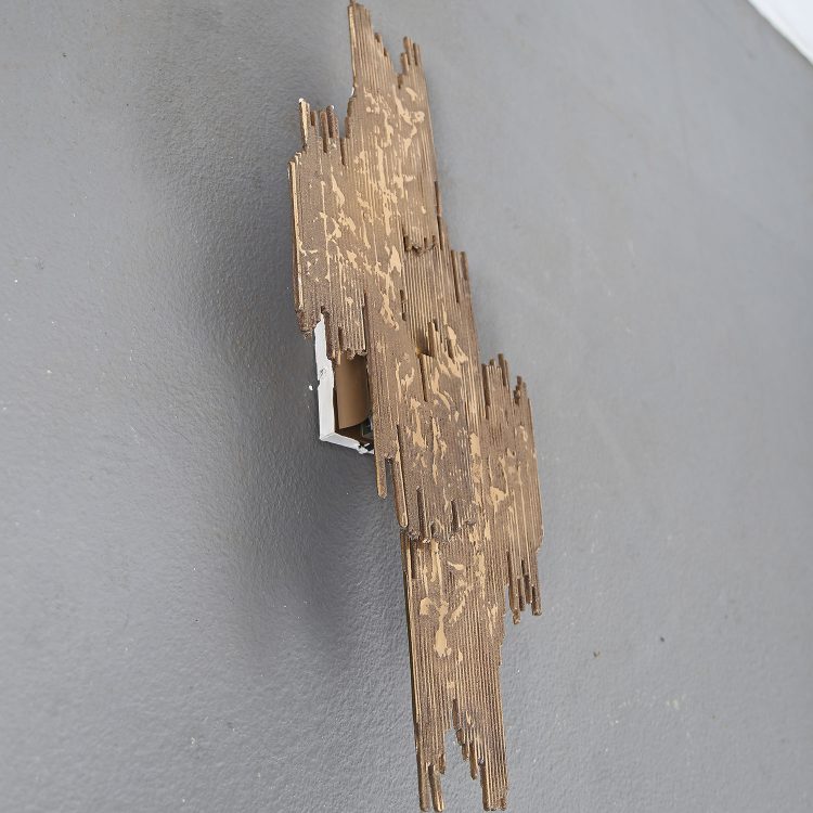Brutalist wall sconce brass Wandleuchte der 60er 60s Design gebraucht used Brutalism Kalmar Sciolari