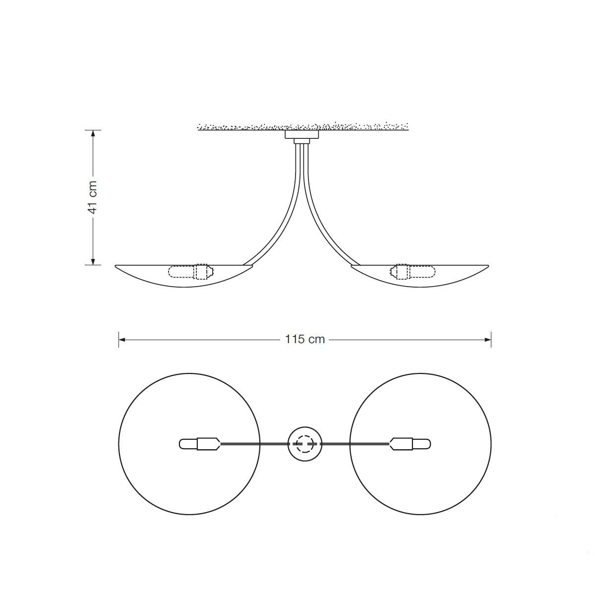 Deckenleuchte Florian Schulz Design Duan Modern Kaiser Idell Doppelarm Messing silber