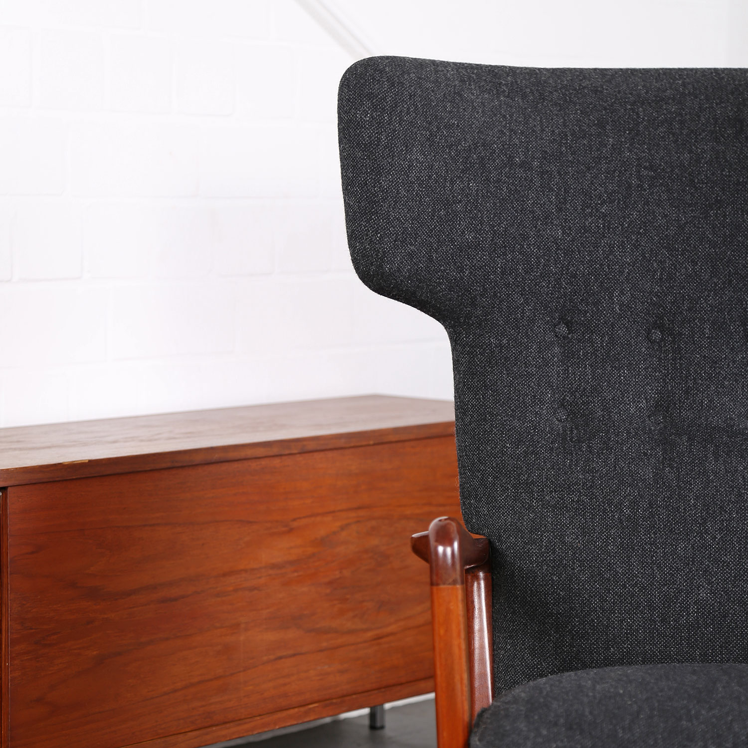 Sören Hansen Fritz Hansen Wingback Chair Kvadrat Hammerhead 50s Design
