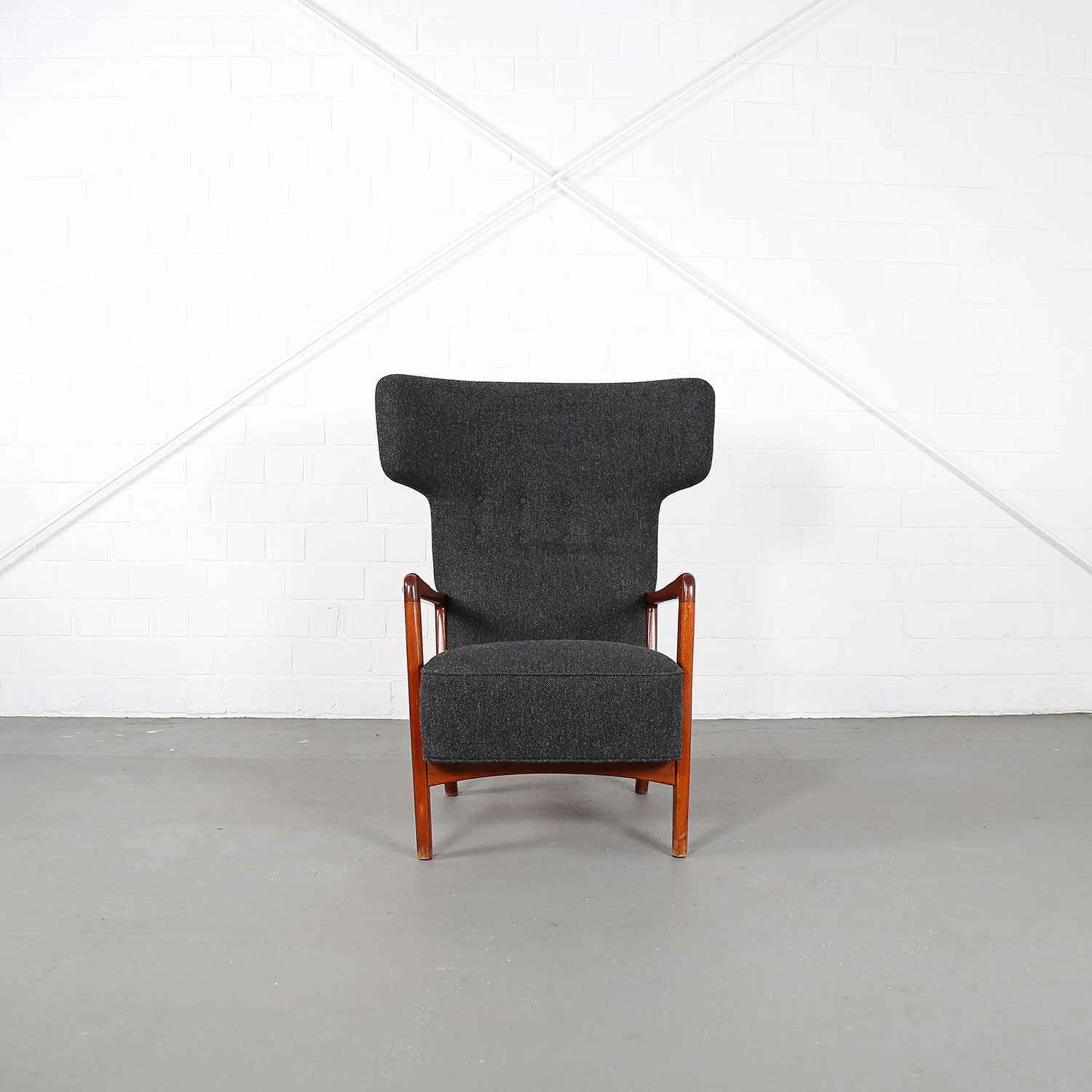 Sören Hansen Fritz Hansen Wingback Chair Kvadrat Hammerhead 50s Design