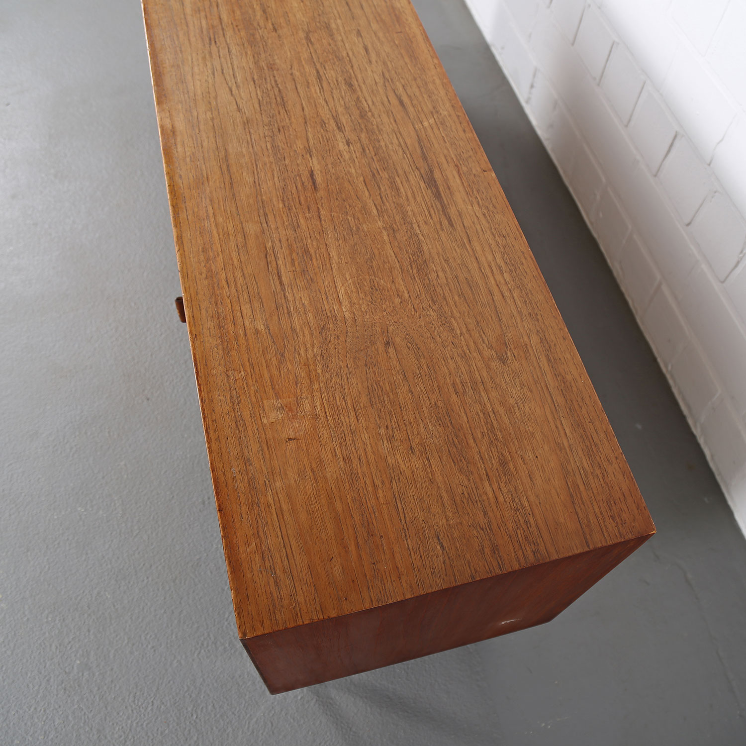 Floating Sideboard Wall Mounted Credenza Helmut Magg Deutsche Werkstätten 50s Design Teak Knoll Florence Leather Dorr Handles