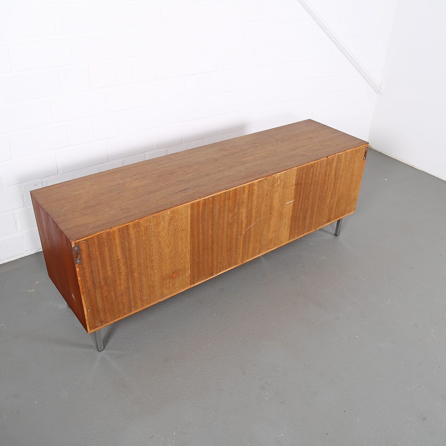Floating Sideboard Wall Mounted Credenza Helmut Magg Deutsche Werkstätten 50s Design Teak Knoll Florence Leather Dorr Handles