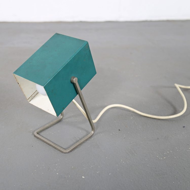 Kaiser Leuchten Cube Minimalist Table Lamp 50s Design green Cubist Christian Dell Idell