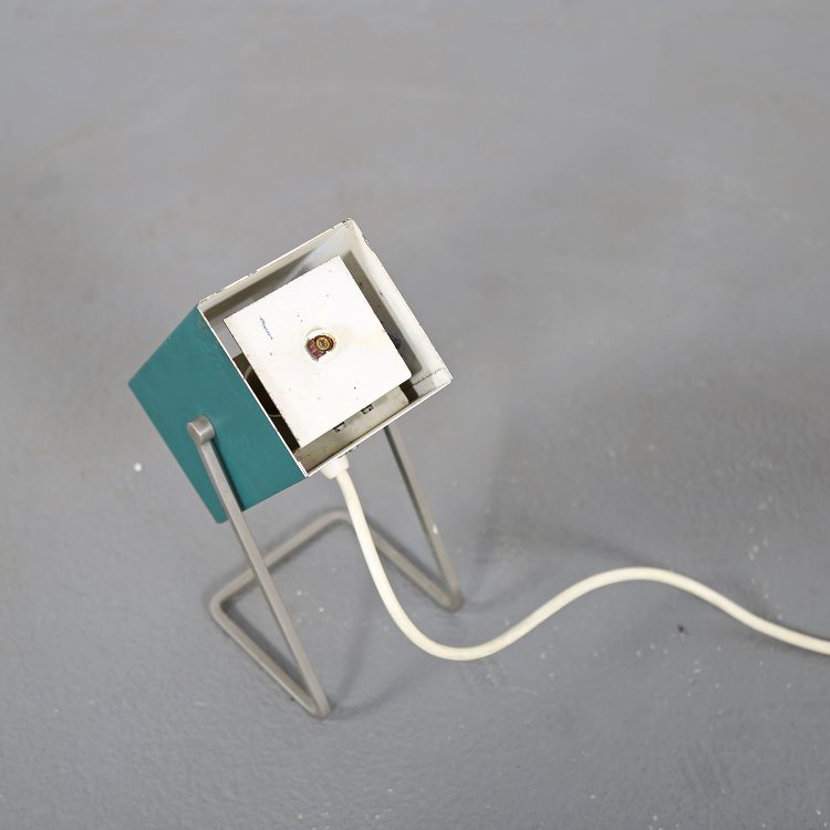 Kaiser Leuchten Cube Minimalist Table Lamp 50s Design green Cubist Christian Dell Idell